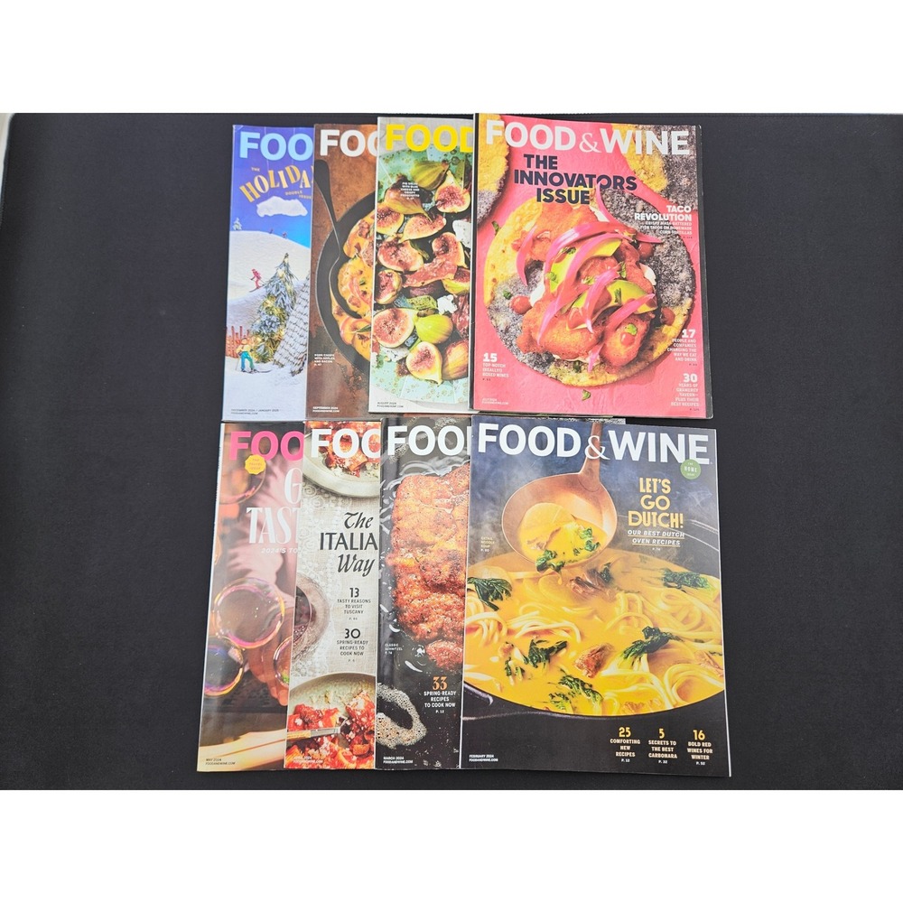 Food & Wine Magazine Lot‎ 2024 Recipe Collection Foodie Gift Idea
